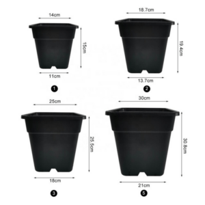 Nursery Pots (1,2,3 and 5 gallon types) Black Square Indoor/Outdoor (NO TAX !!!)